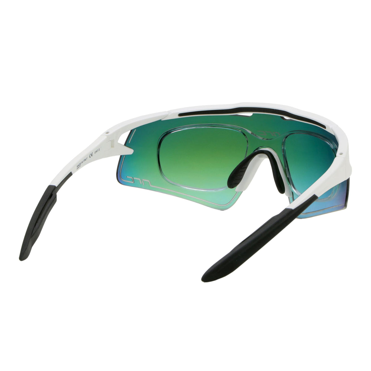 Occhiali da sole sportivi nero lucido con lenti polarizzate fumè Occhiali da sole sportivi nero lucido con lenti polarizzate fumè